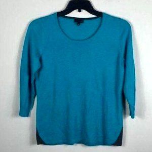The Limited Sz L Gorgeous Teal Sweater Viscose Nylon Wool Blend Machine Washable